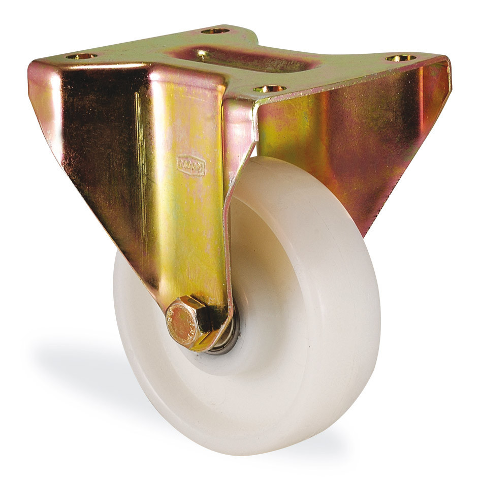 6105 PAR 100 | 100 mm Plated Polyamide (PA6) Roller Bearings Fixed Caster 6105 PAR 100 | 100 mm Plated Polyamide (PA6) Roller Bearings Fixed Caster