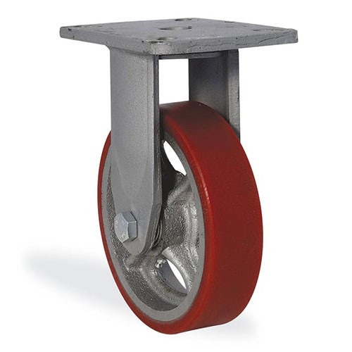 8205 DUR 200 | 200 mm Çaplı Tablalı Döküm Üzeri Poliüretan Kaplı Pik Döküm Kasnaklı Rulmanlı Sabit Teker 8205 DUR 200 | 200 mm Çaplı Tablalı Döküm Üzeri Poliüretan Kaplı Pik Döküm Kasnaklı Rulmanlı Sabit Teker
