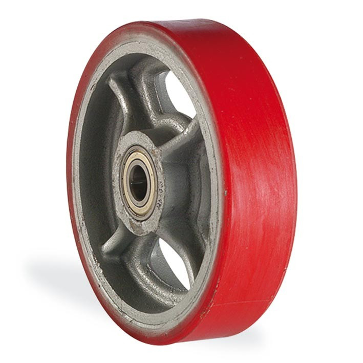 DUR 200*50*25 | 200 mm Covered by Polyurethane on Cast Iron Roller Bearings Wheel